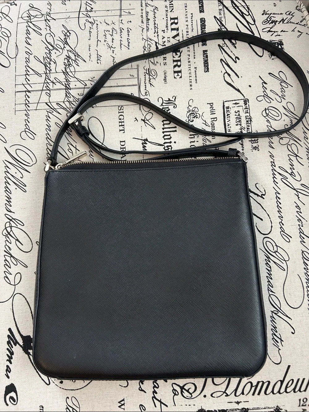 kate spade Black Saffiano Crossbody with Front Zip Pocket